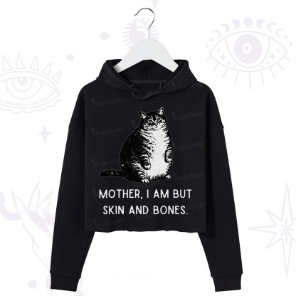 Purplehecate Cat Mother I Am But Skin And Bones Crop Hoodie