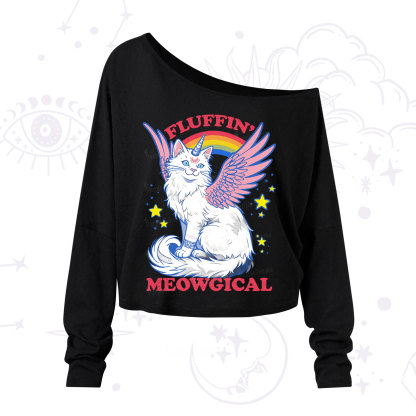 Purplehecate Fluffin Meowgical One Shoulder Long Sleeve Shirt
