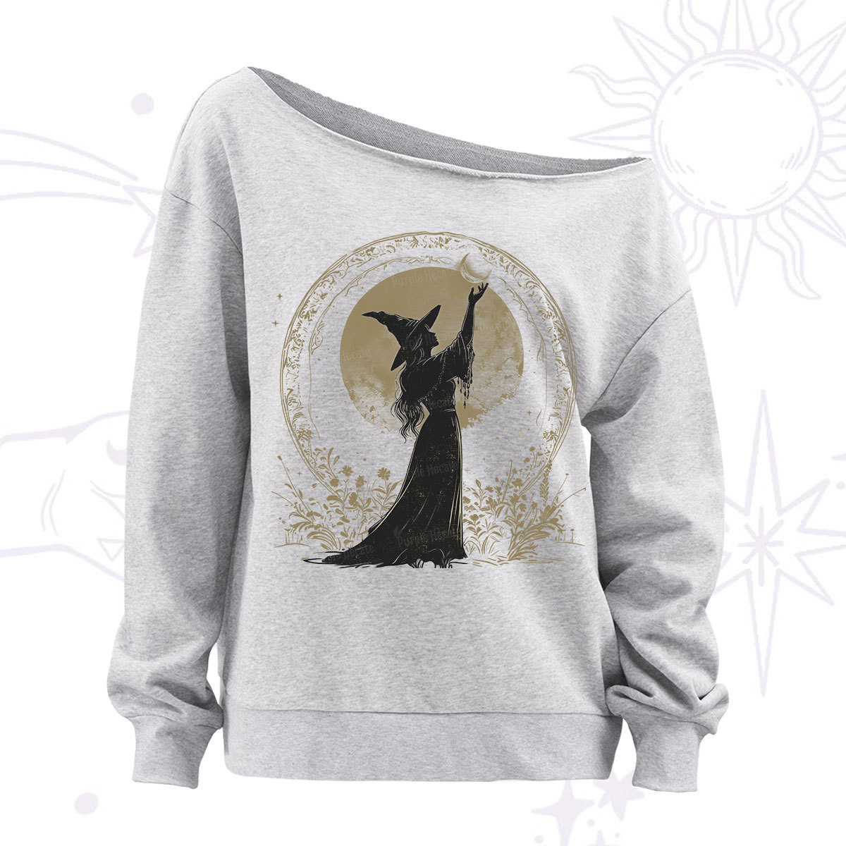 Purplehecate The Moon Witch Off The Shoulder Sweatshirt