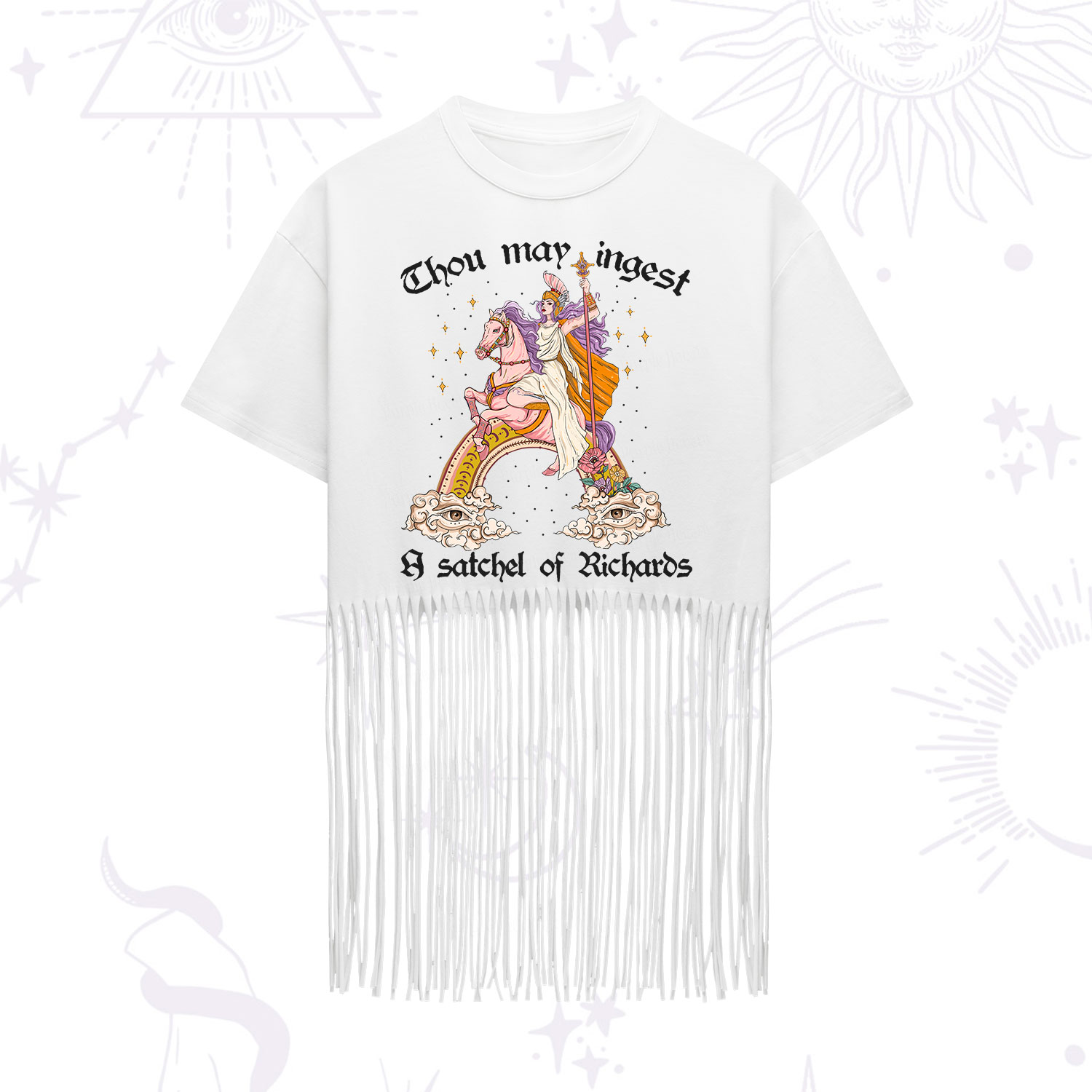 Purplehecate Thou may ingest a satchel of Richards Fringe Hem T-Shirt