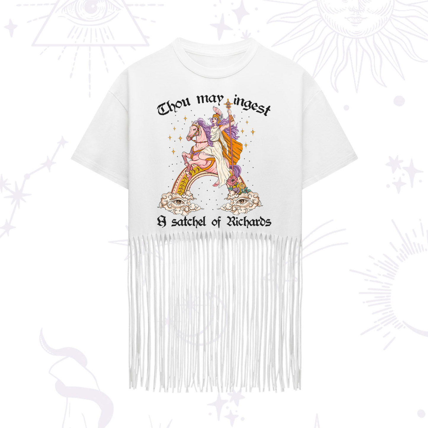 Purplehecate Thou may ingest a satchel of Richards Fringe Hem T-Shirt