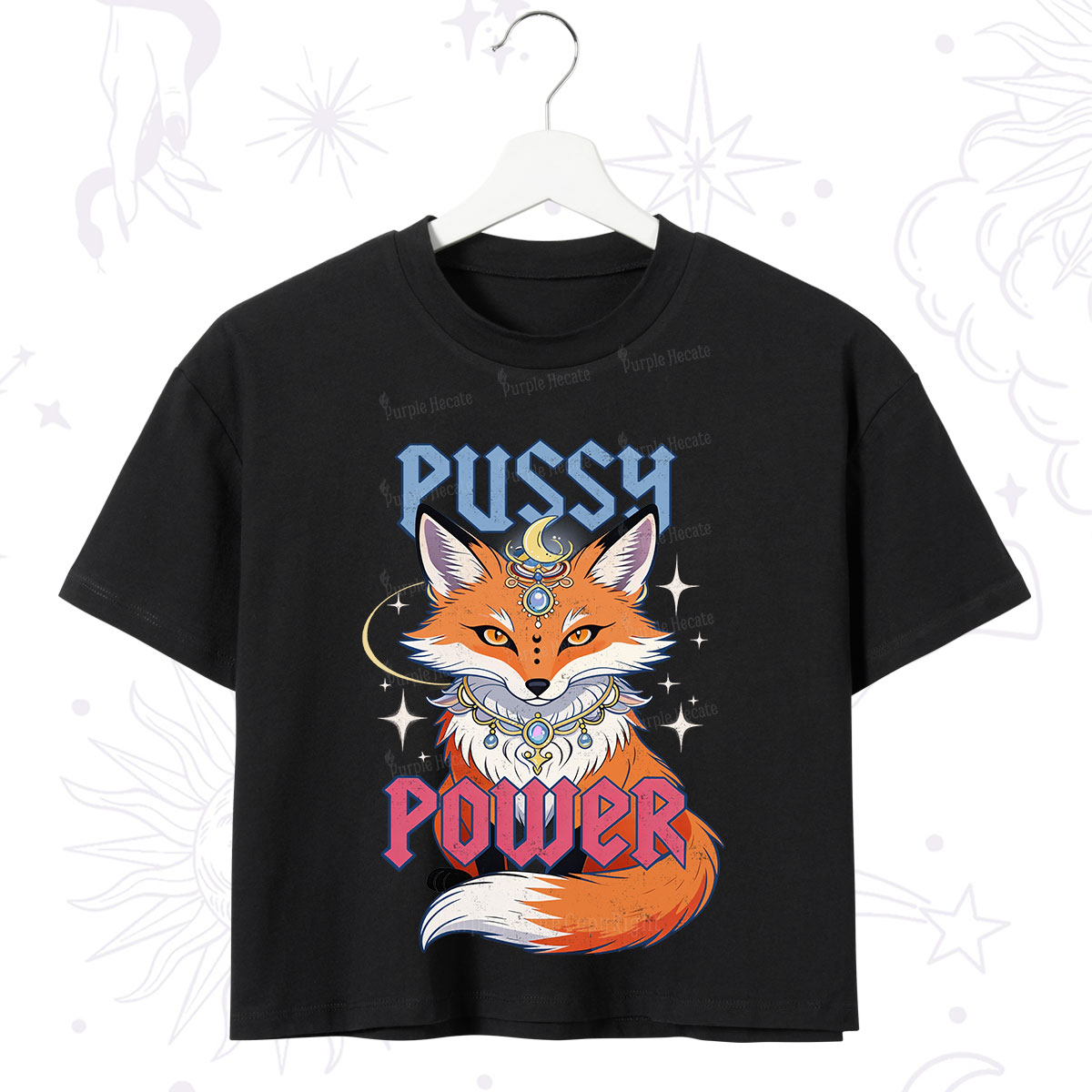Purplehecate Pussy Power Crop T-Shirt