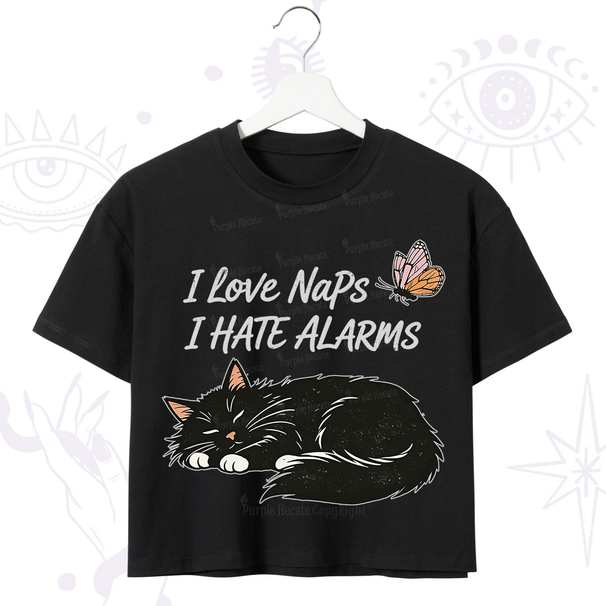 Purplehecate I Love Naps I Hate Alarms Crop T-Shirt