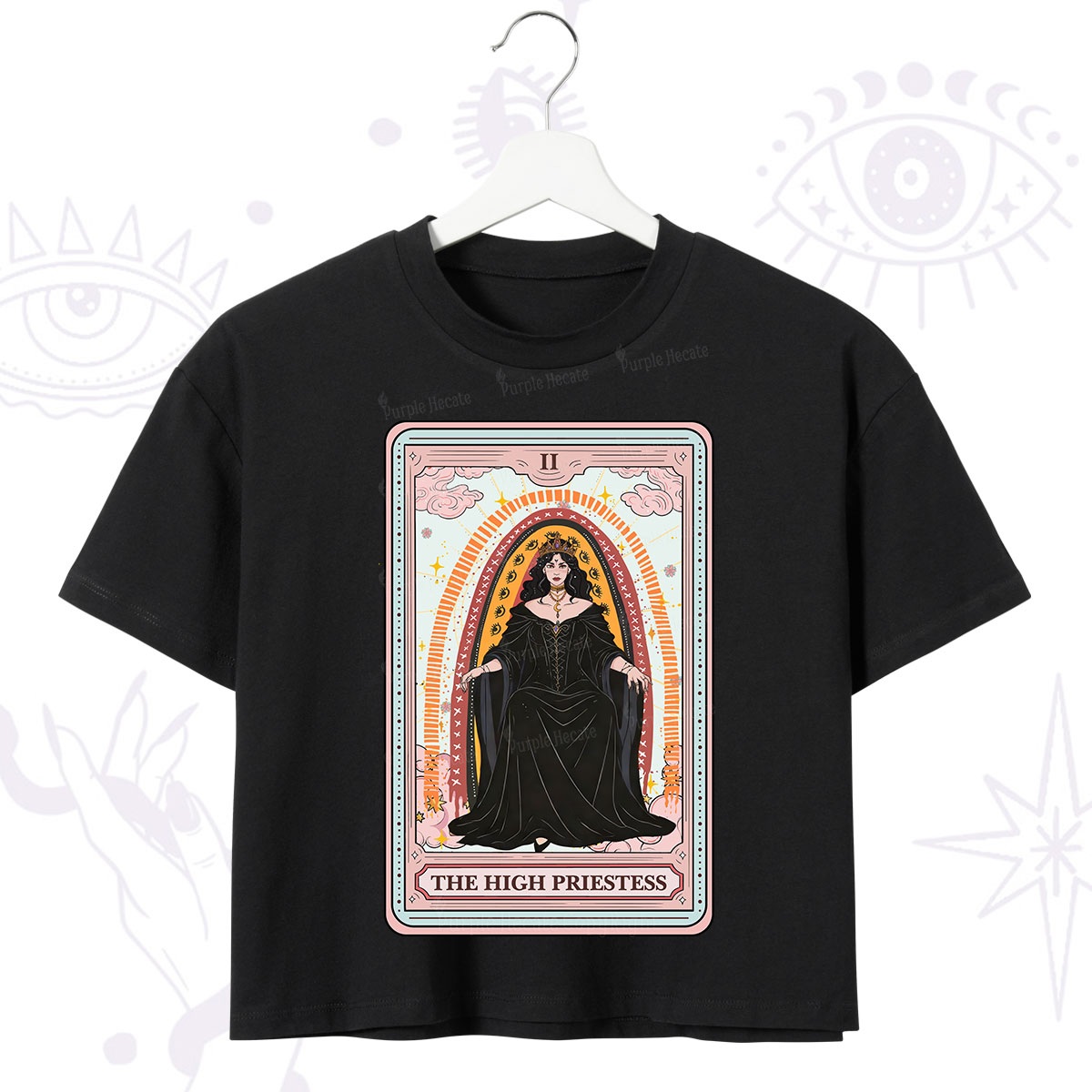 Purplehecate The High Priestess Tarot Crop T-Shirt