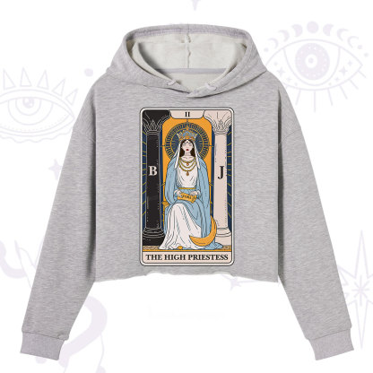 Purplehecate The High Priestess Tarot Card Crop Hoodie