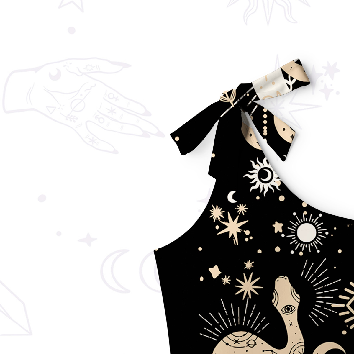 Purplehecate Divine Serpent Under the Moon One-Shoulder One-Piece Swimsuit