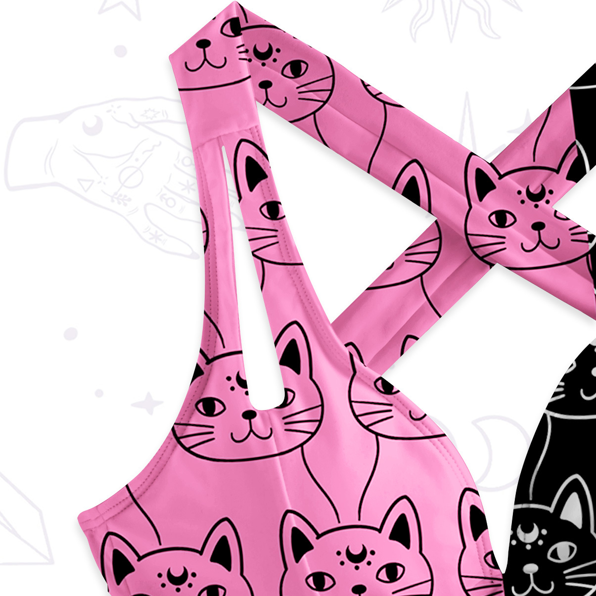 Purplehecate Sketchy Cat One-Piece Swimsuit