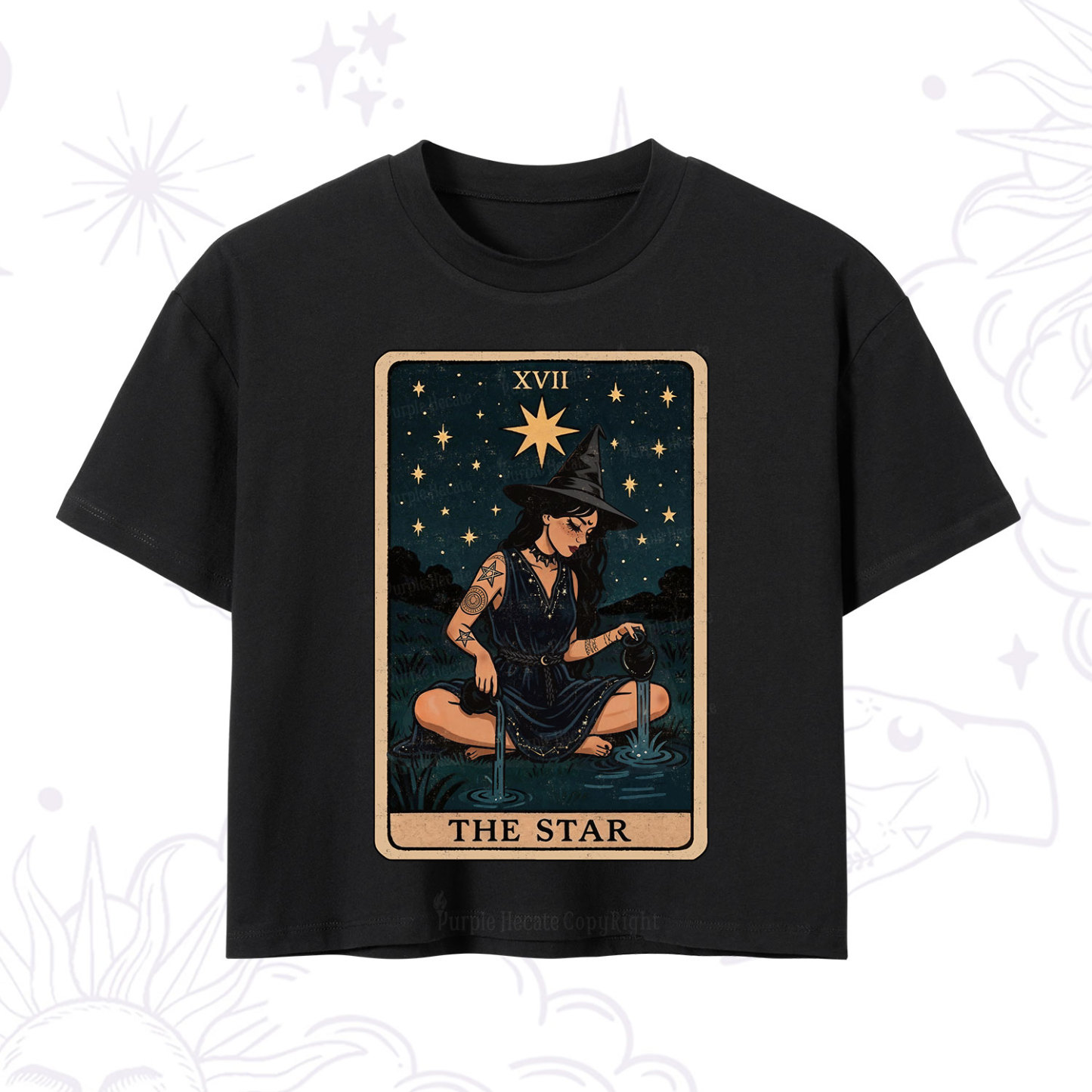 Purplehecate The Star Witch Tarot Crop T-Shirt