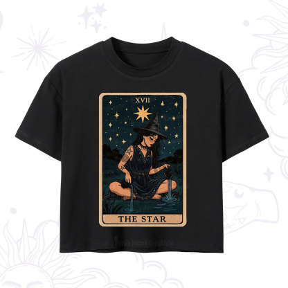 Purplehecate The Star Witch Tarot Crop T-Shirt