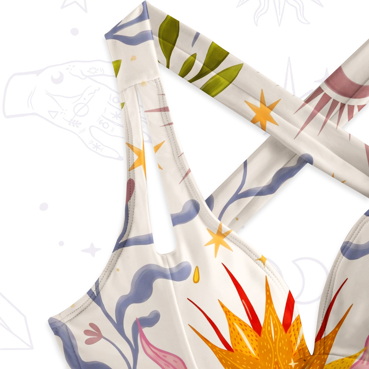 Purplehecate Sacred Flame Heart One-Piece Swimsuit