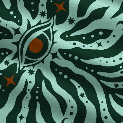 Purplehecate Green Vision Illusion Wide Leg Jumpsuit