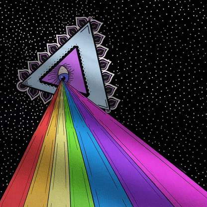 Purplehecate Prism of Rainbow Wide Leg Jumpsuit