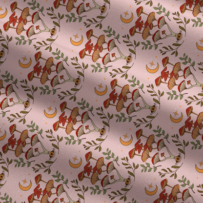 Purplehecate Psychedelic Mushrooms Wide Leg Jumpsuit