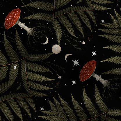 Purplehecate Moonlit Mushroom Gown Wide Leg Jumpsuit