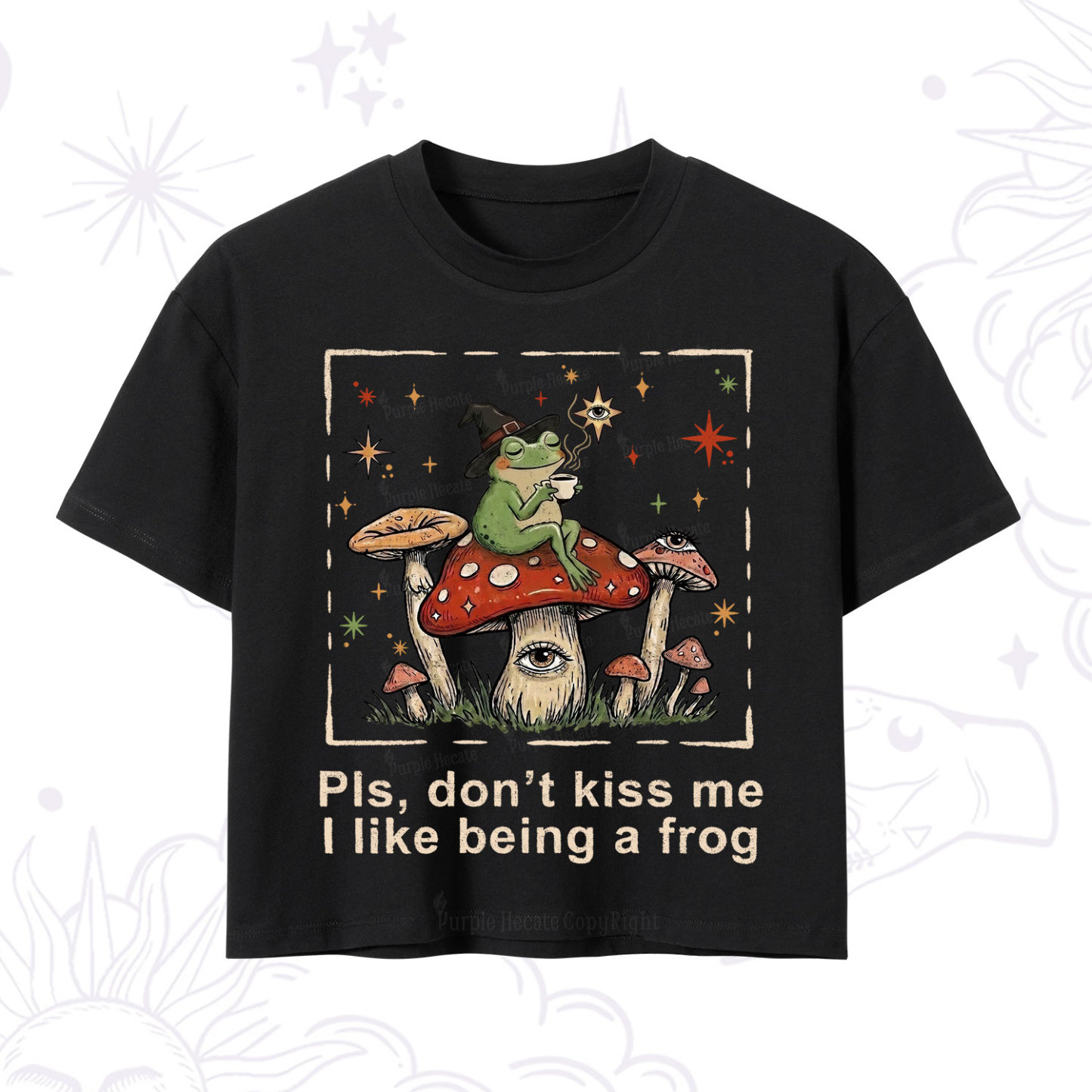 Purplehecate Please Don't Kiss Me I like Being A Frog Crop T-Shirt
