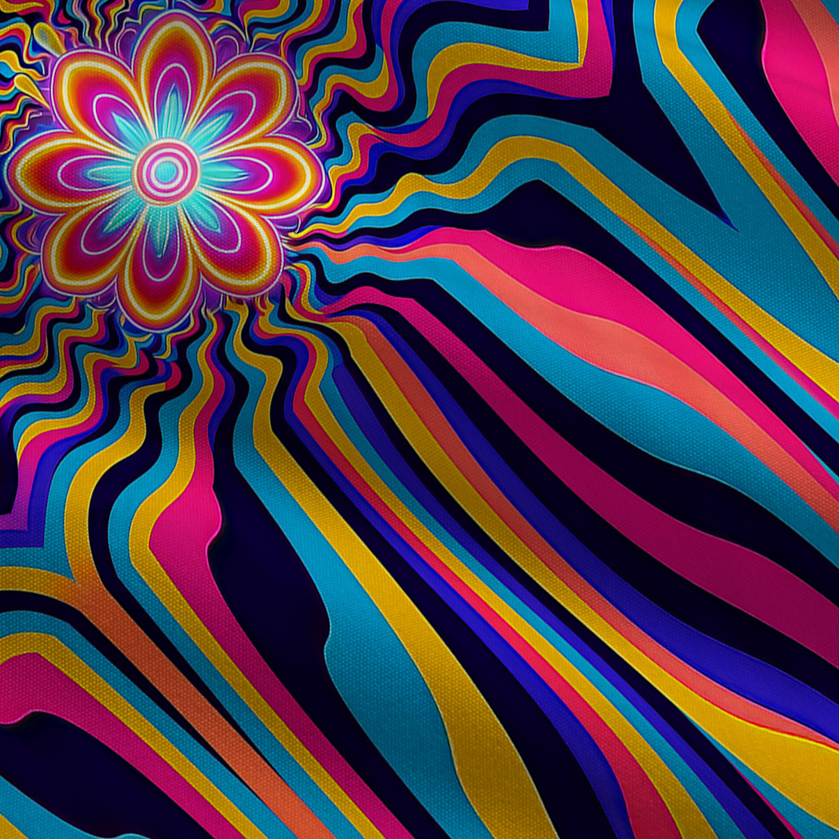 Purplehecate Psychedelic Bloom Wide Leg Jumpsuit