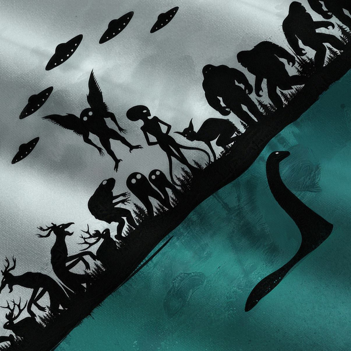 Purplehecate Alien Lake Monster Encounter Wide Leg Jumpsuit