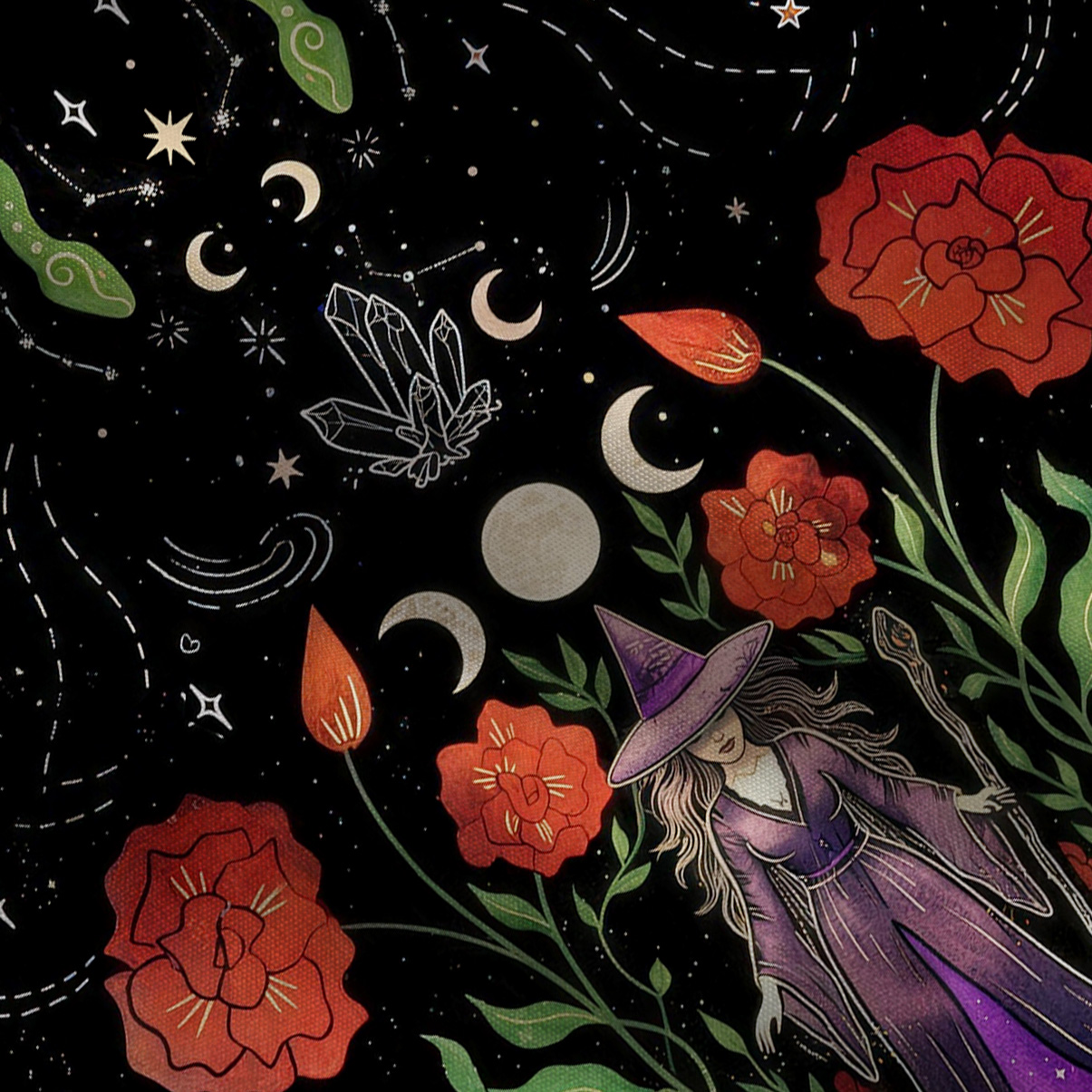 Purplehecate Moon Witch Garden Wide Leg Jumpsuit