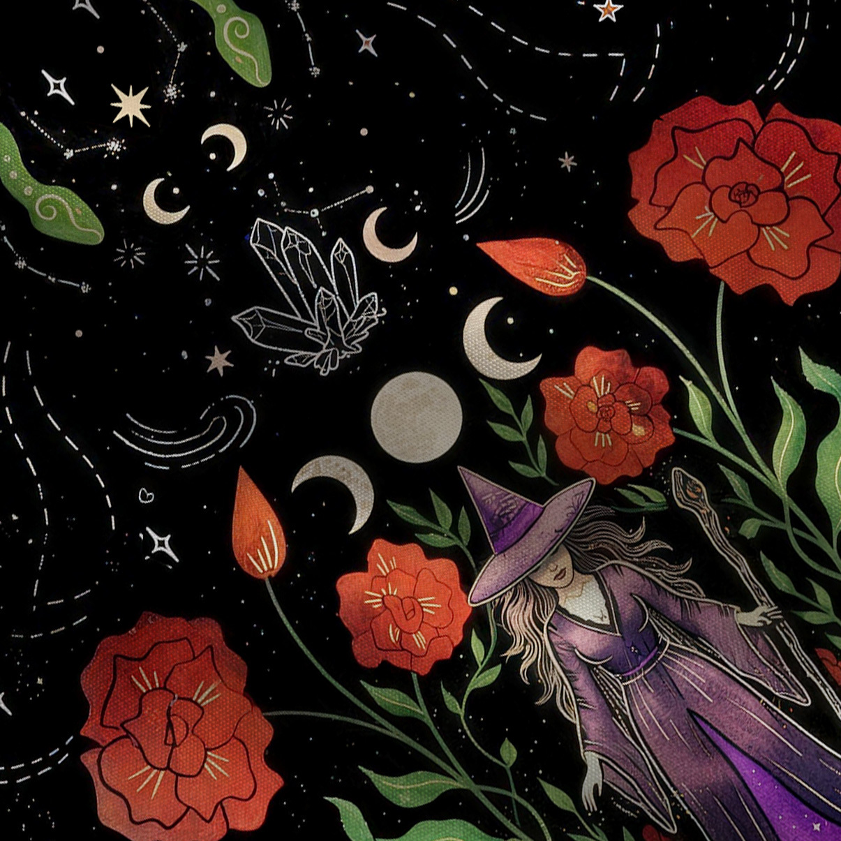 Purplehecate Moon Witch Garden Wide Leg Jumpsuit