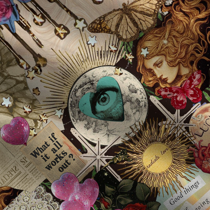 Purplehecate Lucky Me Sacred Heart Eye Wide Leg Jumpsuit