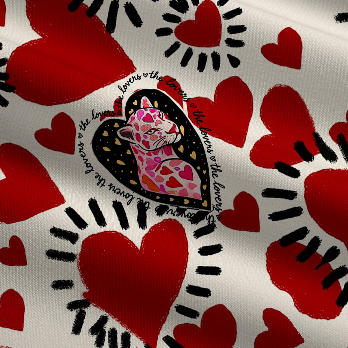 Purplehecate Wild Love Leopard Heart Wide Leg Jumpsuit