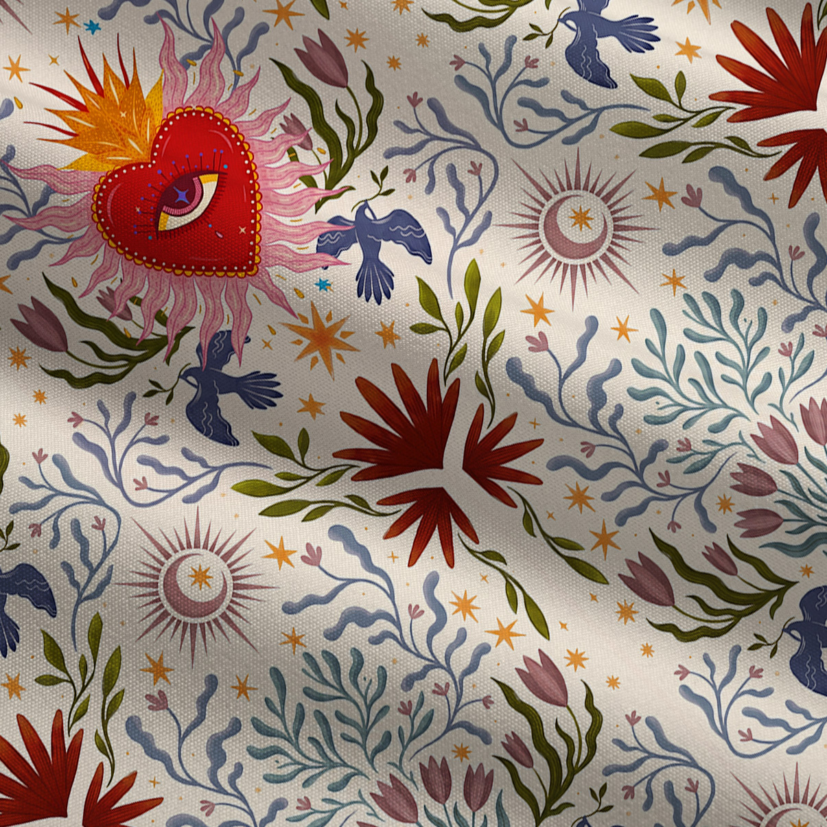 Purplehecate Sacred Flame Heart Wide Leg Jumpsuit