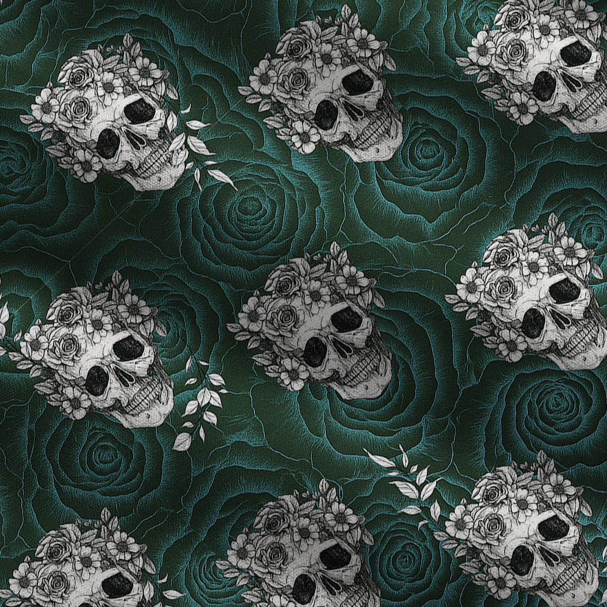 Purplehecate Rose Skull Wide Leg Jumpsuit