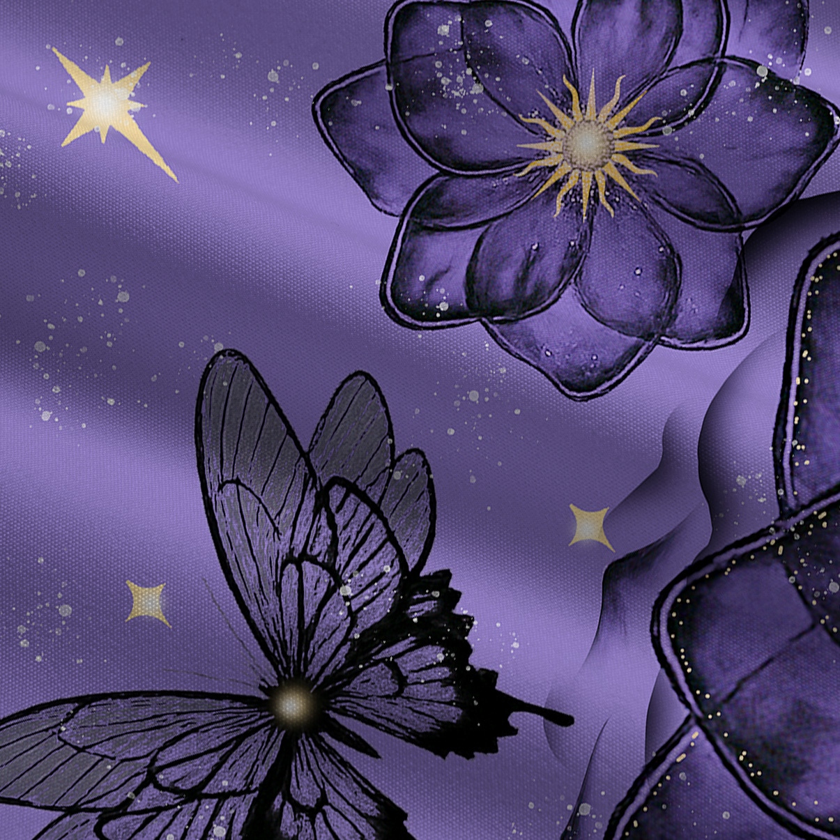 Purplehecate Moonlit Petals and Wings Wide Leg Jumpsuit