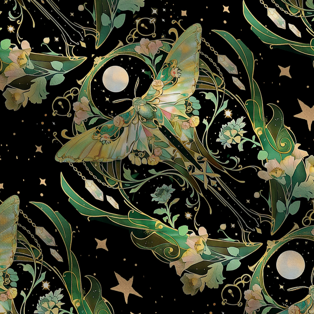 Purplehecate Moon Moth Rave Wide Leg Jumpsuit