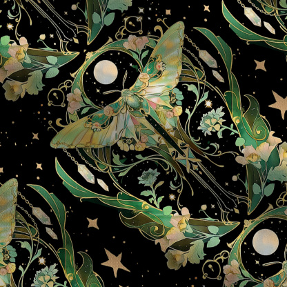 Purplehecate Moon Moth Rave Wide Leg Jumpsuit