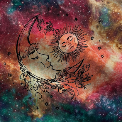 Purplehecate Sun Moon Dreams Wide Leg Jumpsuit