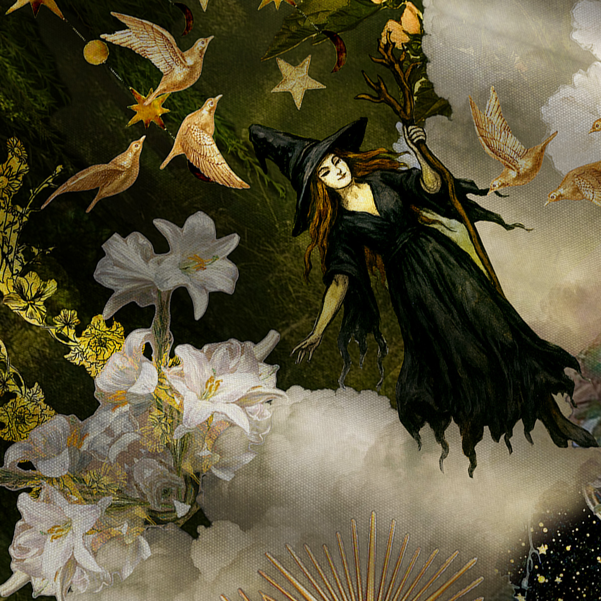 Purplehecate Garden of the Celestial Witch Wide Leg Jumpsuit