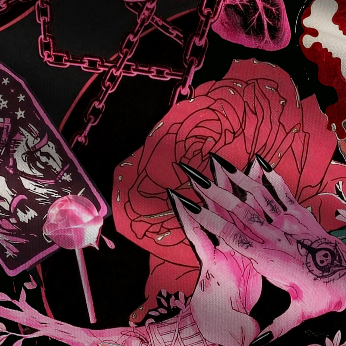 Purplehecate Pink Witch Spell Wide Leg Jumpsuit