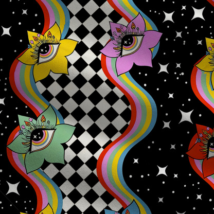 Purplehecate Enchanted Eye Blossom Wide Leg Jumpsuit