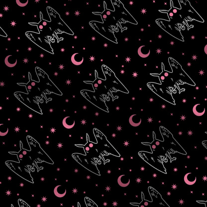 Purplehecate Witchy Mothman Night Wide Leg Jumpsuit