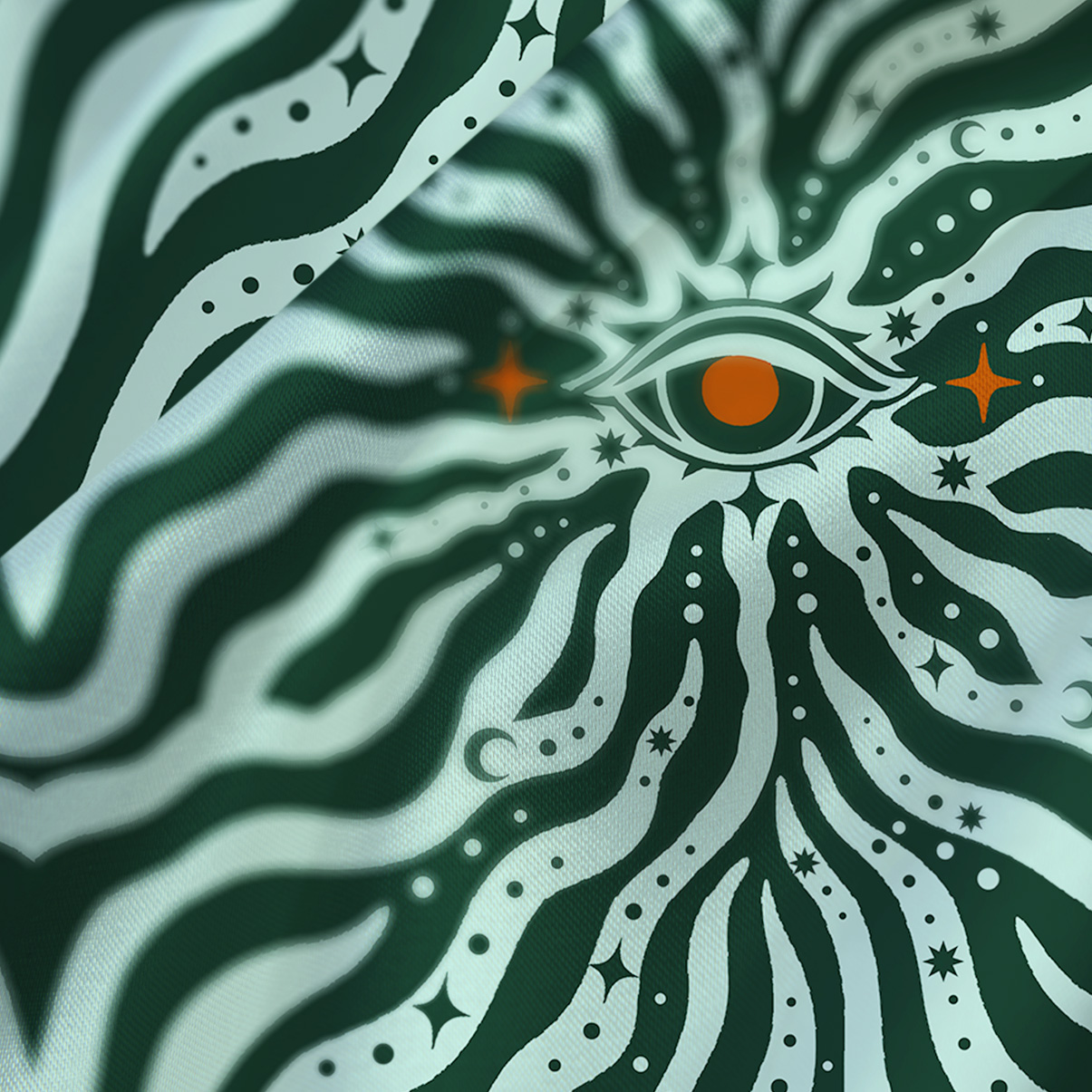 Purplehecate Green Vision Illusion Satin Cross Back Mini Dress