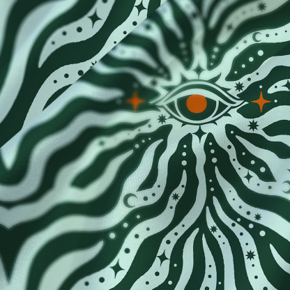 Purplehecate Green Vision Illusion Satin Cross Back Mini Dress