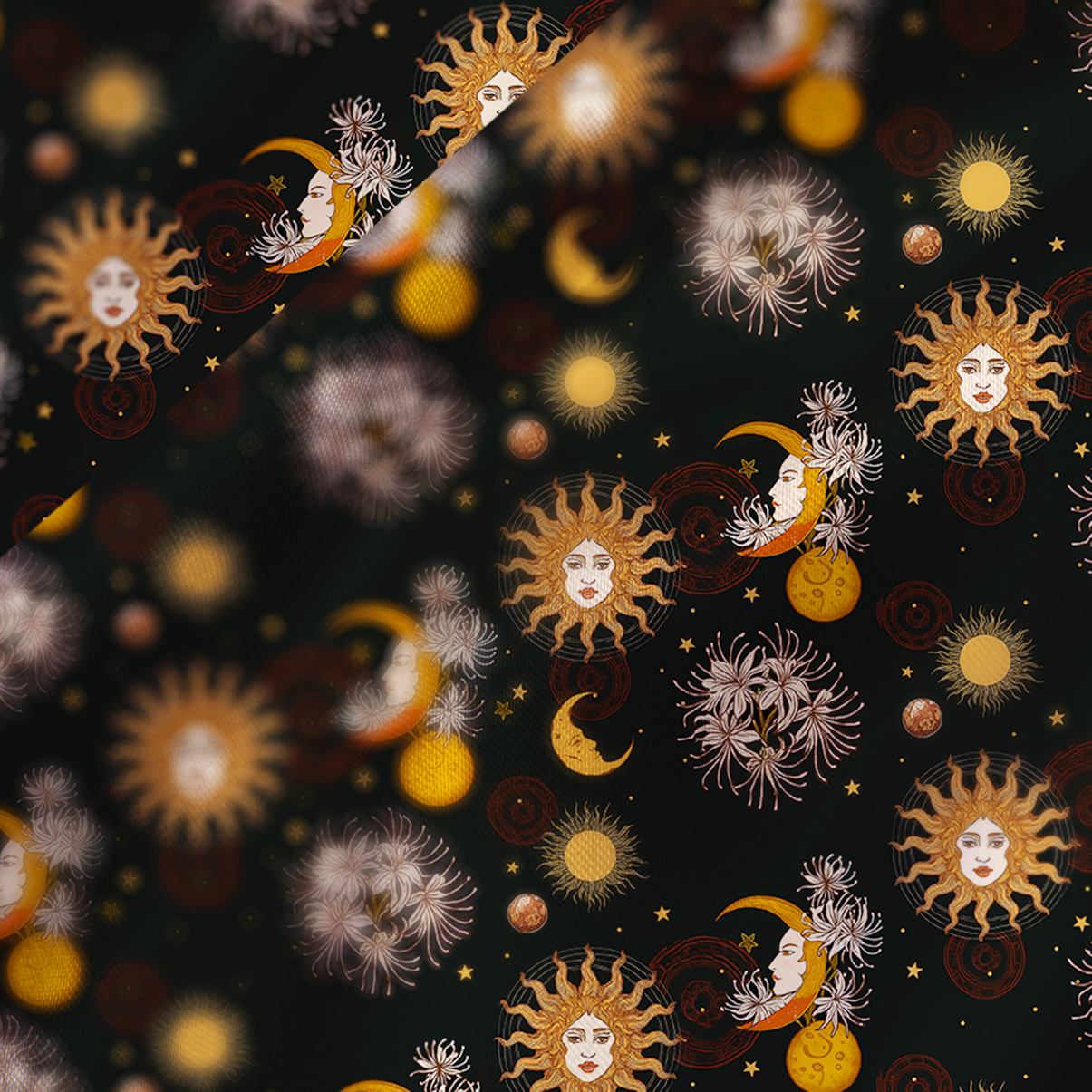 Purplehecate Stellar Symphony Satin Cross Back Mini Dress