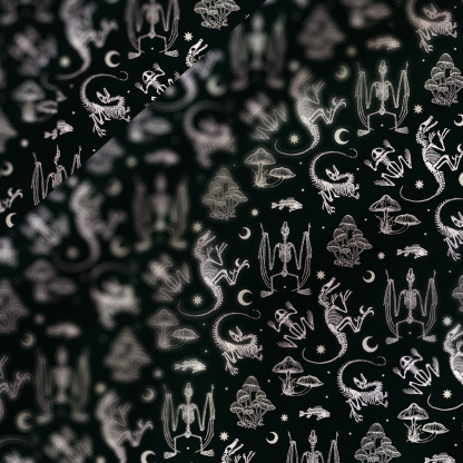 Purplehecate Prehistoric Fantasy Satin Cross Back Mini Dress