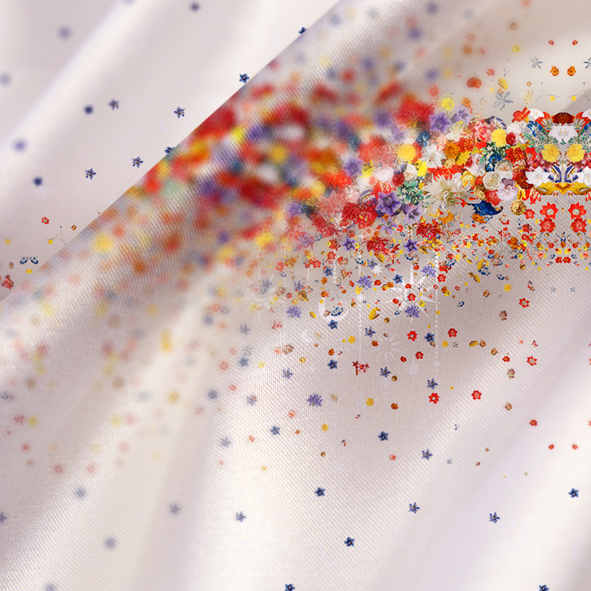 Purplehecate Spring Garden Satin Cross Back Mini Dress