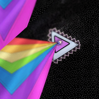 Purplehecate Prism of Rainbow Satin Cross Back Mini Dress