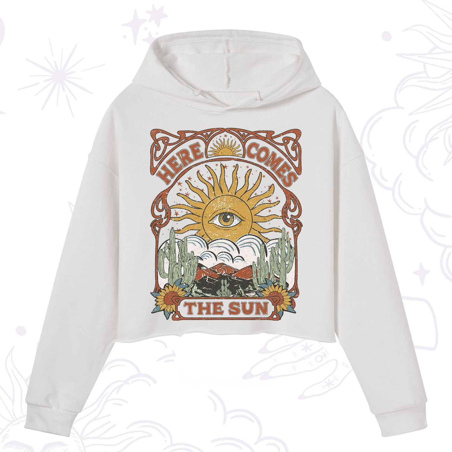 Purplehecate Here Comes The Sun Crop Hoodie