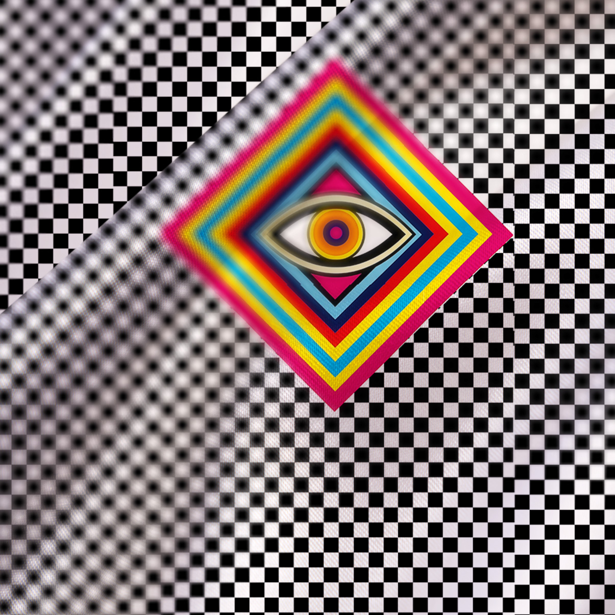 Purplehecate Eye of Illusion Satin Cross Back Mini Dress