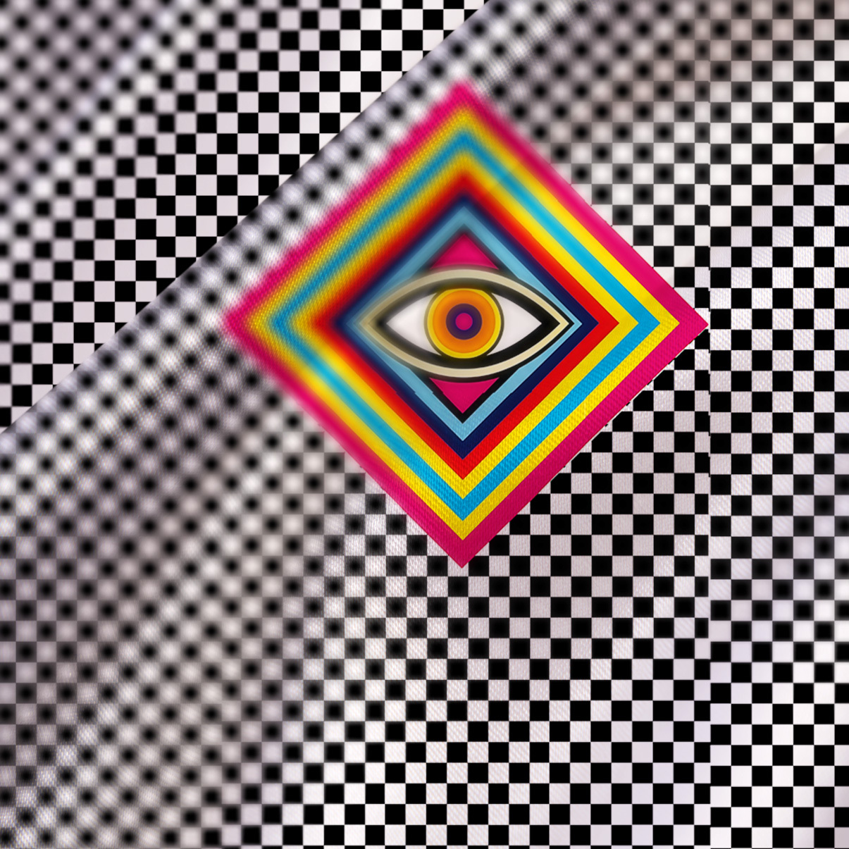 Purplehecate Eye of Illusion Satin Cross Back Mini Dress