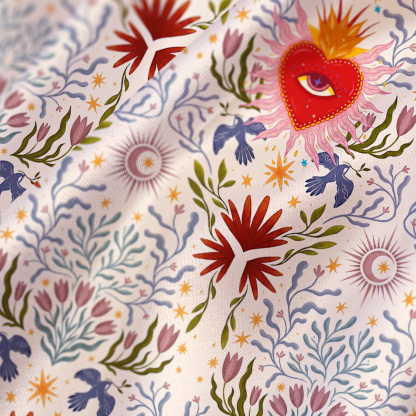 Purplehecate Sacred Flame Heart Satin Cross Back Mini Dress