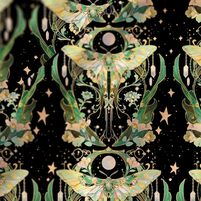 Purplehecate Moon Moth Rave Satin Cross Back Mini Dress