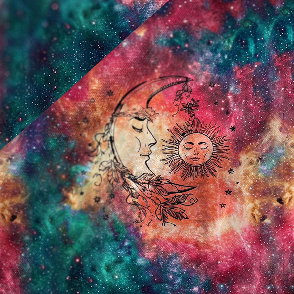 Purplehecate Sun Moon Dreams Satin Cross Back Mini Dress