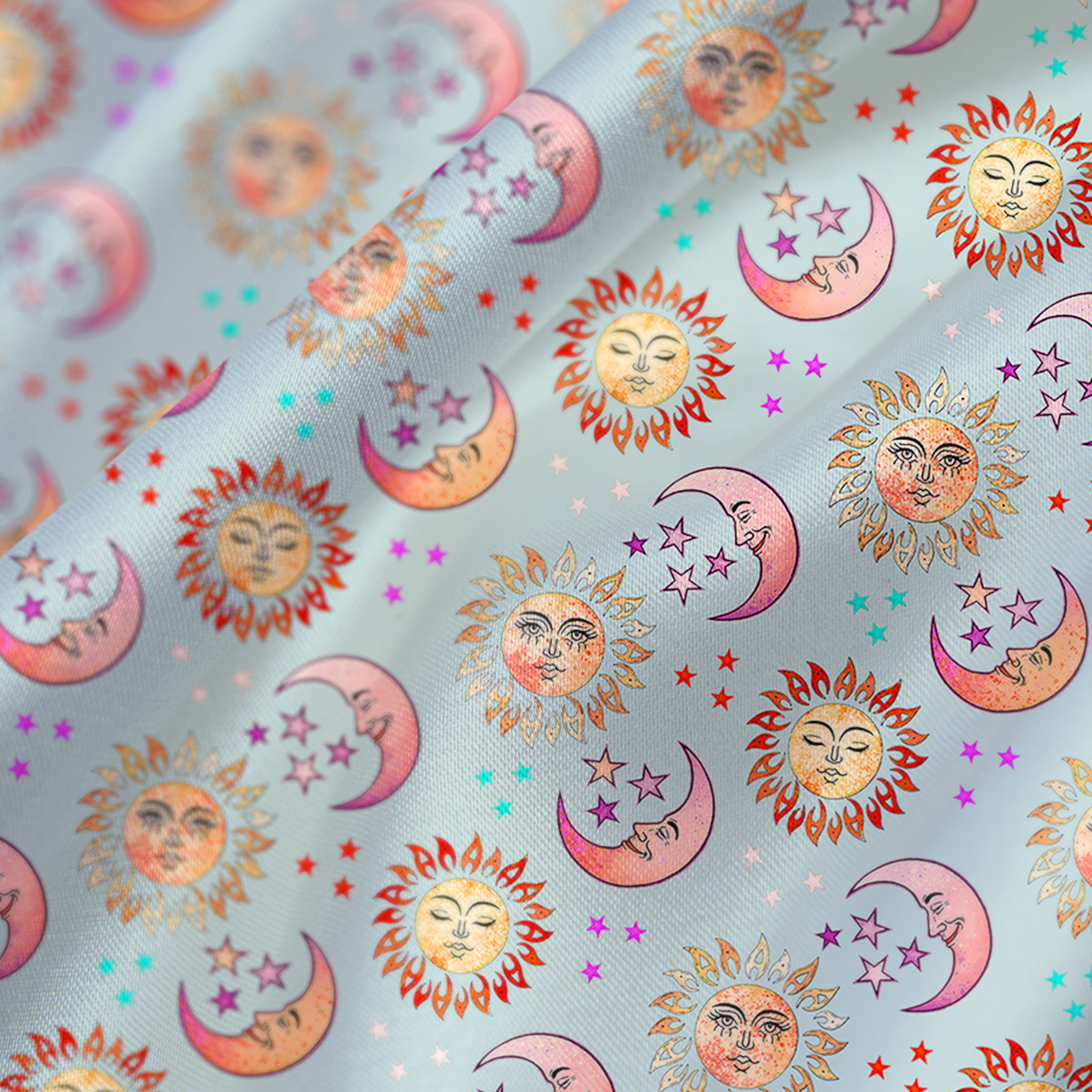 Purplehecate Dancing Suns and Lunar Dreams Satin Cross Back Mini Dress