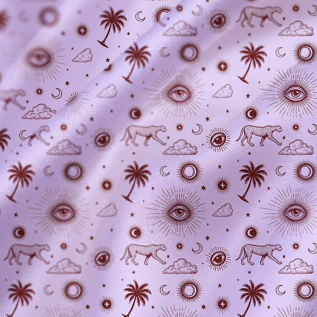 Purplehecate Eye of the Universe Satin Cross Back Mini Dress