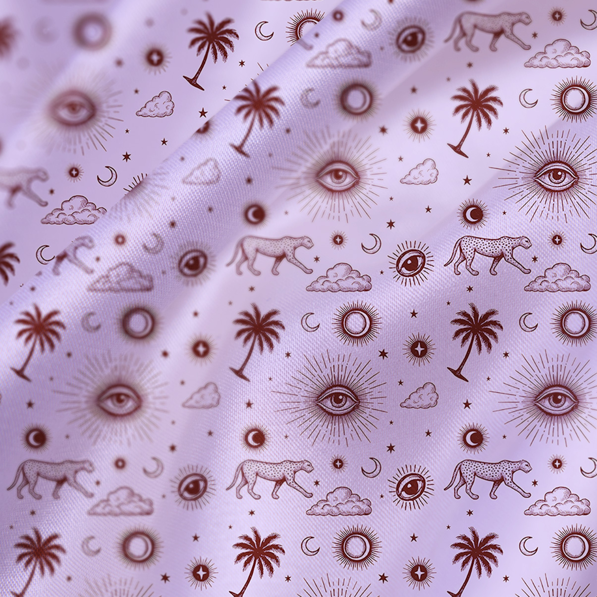 Purplehecate Eye of the Universe Satin Cross Back Mini Dress